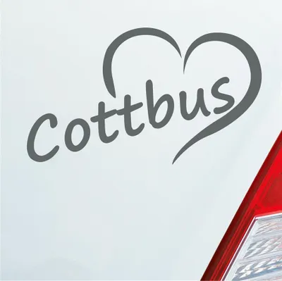 Produktbild von Auto Aufkleber Cottbus Herz Stadt City Liebe Love Heimat 12x8 cm Grau Sticker Heckscheibenaufkleber