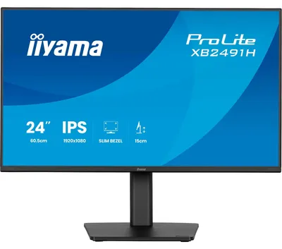 Produktbild von iiyama ProLite XB2491H-B1 - LED-Monitor - 61 cm (24") (23.8" sichtbar) - 1920 x 1080 Full HD (1080p) @ 120 Hz - IPS - 350 cd/m² - 1500:1 - 1 ms - HDMI, DisplayPort - Schwarz, Matte