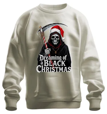 Immagine prodotto di Sognando un Natale nero Sensenmann Skelett düster Gothic Unisex Felpa Pullover, Natur, M