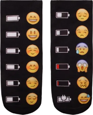 Produktbild von Socken Emojis Ladezustand, Einheitsgröße,  Strümpfe Socke Emoticons Lächeln
