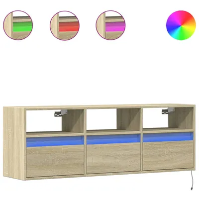 Obrázok produktu pre TV nástenná skrinka s LED svetlami dub sonoma 130x31x45 cm