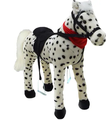 Produktbild von Pink Papaya Stehpferd zum draufsitzen | 75cm Spielpferd zum Reiten | Pferd zum Reiten für Kinder mit Sound | Sattel Pferd - Jolly