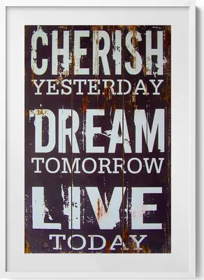 Produktbild von Motivationsinschrift alte Tafel– Wandbild mit Rahmen – Gerahmtes Bild  – Wanddekoration – 70x100 cm –  Weiß Rahmen