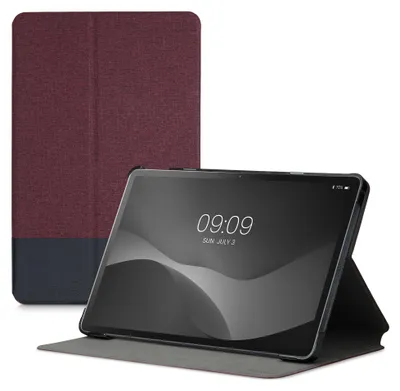 Produktbild von kwmobile Schutzhülle kompatibel mit Lenovo Tab P11 - Hülle Slim - Tablet Cover Case mit Ständer Dunkelrot Schwarz