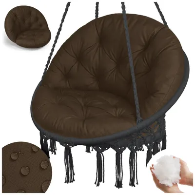 Produktbild von Wasserdichtes Kissen für Hängesessel Nestschaukel XL, Bequeme Gartenkissen Auflage für Hängekorb, mit Anti-Allergischer Füllung, Braun