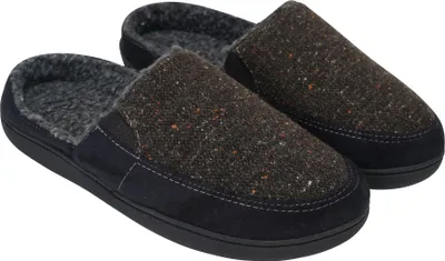Image de Keanu - Pantoufles pour hommes, Tweed, à enfiler TC351 (43 EU - 44,5 EU) (Noir/Brun)