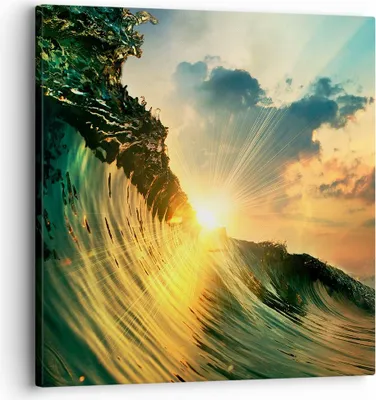 Produktbild von Bild auf Leinwand - Leinwandbild - Meer Welle Wasser - 30x30cm - Wand Bild - Wanddeko - Wandbilder - Leinwanddruck - Bilder - Kunstdruck - Wanddekoration - Leinwand bilder - Wandkunst - AC30x30-3943
