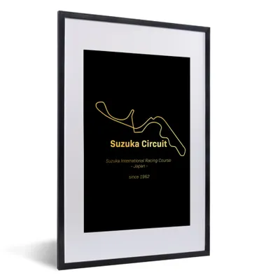 Produktbild von MuchoWow® Gerahmtes Poster Rennstrecke - Formel 1 - Suzuka 40x60 cm - Poster mit Schwarzem Bilderrahmen Wandposter Rahmen Foto Bilder - Poster in Rahmen