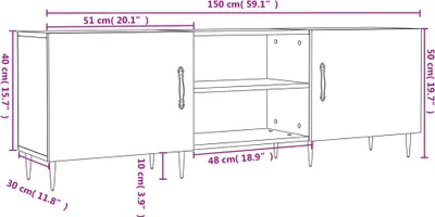 Produktbild von vidaXL TV-Schrank Betongrau 150x30x50 cm Holzwerkstoff