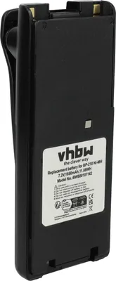 Produktbild von vhbw Akku Ersatz für BP-210 für Funkgerät, Walkie Talkie (1650 mAh, 7,2 V, NiMH) + Gürtelclip