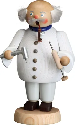 Produktbild von Seiffener Volkskunst Räuchermännchen Zahnarzt - Größe ca. 18cm, für Räucherkerzen Größe M (Standard) - 12660