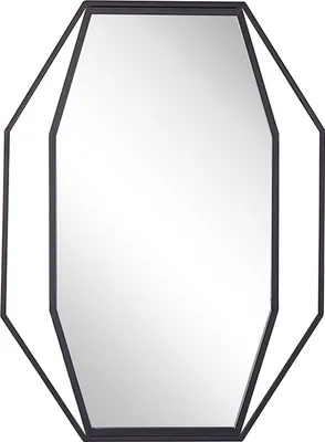 Obrázek produktu pro BELIANI Nástěnné zrcadlo šedé 80 x 60 cm v geometrickém tvaru osmiúhelníkové Moderní