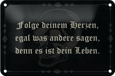 Produktbild von Blechschild Spruch 18x12cm folge deinem Herzen egal was