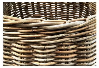 Produktbild von Dekokorb Aufbewahrungskorb mit Rattan-Henkeln in kubu grey