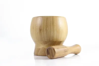 Produktbild von Mörser mit Stössel aus Holz Ø11 Schlegel Zerkleinerer Gewürzmörser Zermahlen