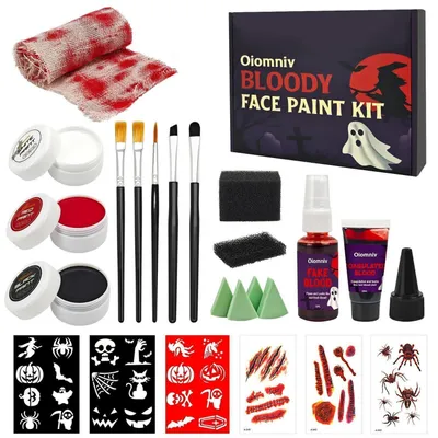 Immagine prodotto di Set di trucchi per Halloween: sangue artificiale, trucco zombie, trucco vampiro, set di body painting