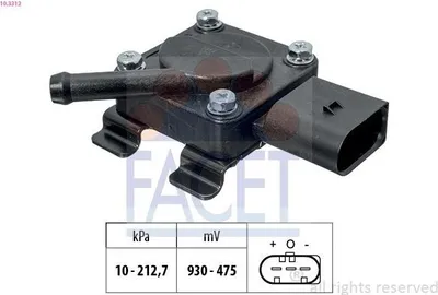 Produktbild von FACET 10.3312 Abgasdruck Differenzdrucksensor für BMW 3 Touring (E91) 3 Limousine (E90) 1 Schrägheck (E87) 5 Limousine (E60) 5 Touring (E61)