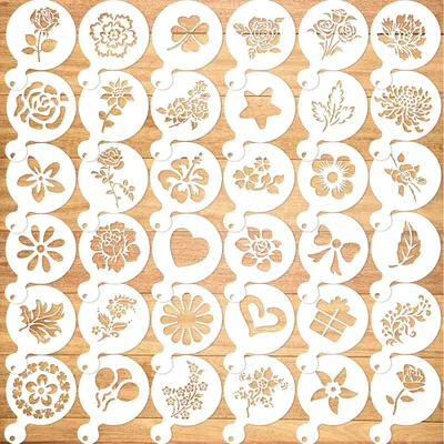 36er Set Cookie-Schablonen, Blumenmuster, Kunststoff, 2,5x3,5 cm