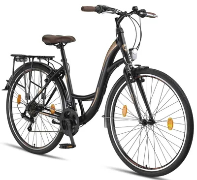 Produktbild von Licorne Bike Stella Premium City Bike 20,24,26 und 28 Zoll Fahrrad für Mädchen Herren und Damen 21 Gang (6 Gang bei 20 Zoll) Holland Citybike
