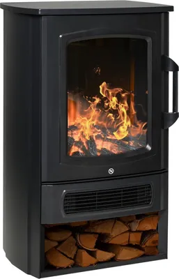 Imagen del producto de Chimenea eléctrica de pie - 2000 vatios - Vidrio templado - 32 x 44,5 x 74 cm