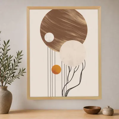 Obrázok produktu pre Wallity, elegantná nástenná dekorácia s rámom, 70 x 95 cm, 100% plátno, 100% drevo