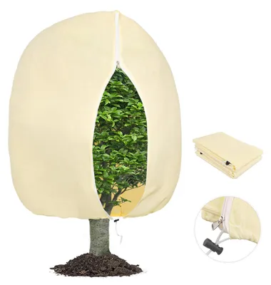 Produktbild von Winterschutz für Pflanzen, 180 x 120 cm Frostschutzbeutel für Topfpflanzen, groß, mit Reißverschluss und Kordelzug, Winterschutz für Topfpflanzen