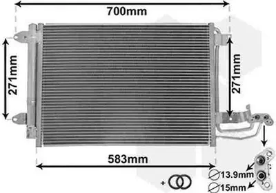 Produktbild von VAN WEZEL 58005209 Kondensator Klimaanlage Klimakondensator für VW GOLF VI (5K1) +Trockner