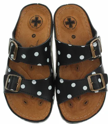 Produktbild von Damen Hausschuhe Medi Line S182.002 schwarz gepunktet 37