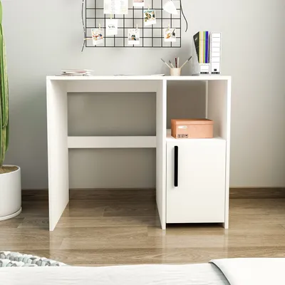 Produktbild von Skye Decor, Kuzey - White, Schreibtisch, Weiß, 100 % MELAMINBESCHICHTETE SPANPLATTEN, 90 x 45 x 77,8 cm