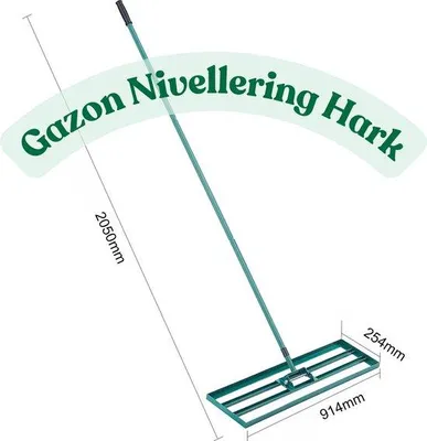 Zdjęcie produktu dla Grabie do wyrównywania trawnika ze stalowym trzonkiem o długości 198 cm do ogrodu
