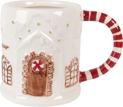 Produktbild von Clayre & Eef Tasse Lebkuchenhaus 400 ml Weiß Keramik