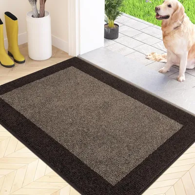 Obrázok produktu pre Podlahová rohož do interiéru, 50 x 80 cm, hnedá, umývateľná, protišmyková, absorpčná