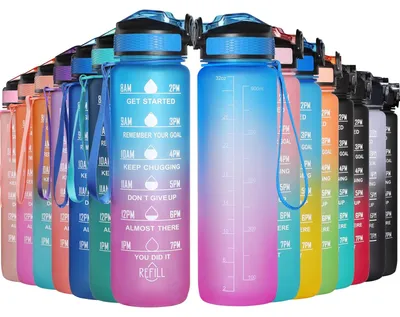 Obrázok produktu pre Omgoods – Fľaša na vodu, 1000 ml, bez BPA, športová fľaša vhodná na fitness a outdoorové aktivity