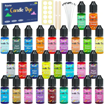 Image de Omgoods - 28 couleurs de cire pour bougies, idéales pour la fabrication de bougies faites maison