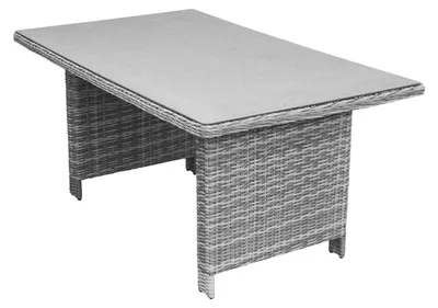 Produktbild von Gartentisch Dublin 145 x 85 cm | Aschgrau | Polyrattan & Keramik