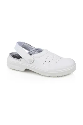 Produktbild von KARLOWSKY Sicherheitsschuh OXFORD Pantolette Stahlkappe Weiß 36