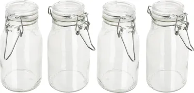 Produktbild von VBS Vorratsglas mit Bügelverschluss, ca. 170 ml, 4 Stück