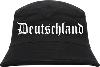 Produktbild von Deutschland Fischerhut - Altdeutsch - bedruckt - Bucket Hat Anglerhut Hut L/XL Schwarz