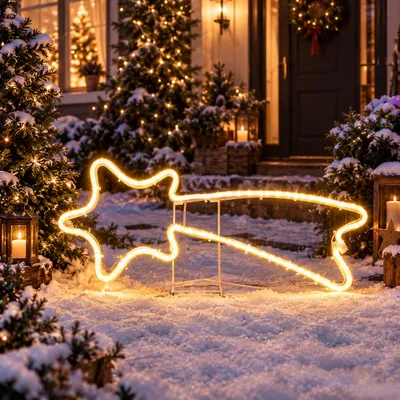 Immagine prodotto di SALCAR 240 LED luci fiabesche luci di Natale luci deco Natale luce al neon stella cadente 70cm finestra all'interno luce di Natale