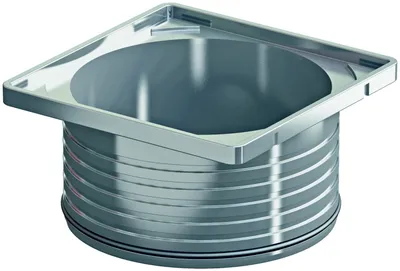 Productafbeelding van ACO opzetstuk 100 x 100 mm, chroom, voor afvoer op balkons/terrassen