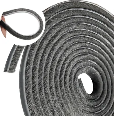 Produktbild von Dichtungsband 10 m, selbstklebende Bürstendichtung, 9 mm breit, wind- und staubdicht, für Türen und Fenster