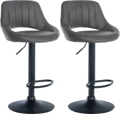 Produktbild von 2er Set Barhocker Milet Kunstleder B grau