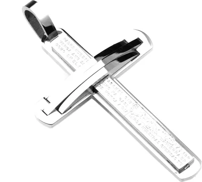 Produktbild von Edelstahl Anhänger aus 316L Kreuz mit Schrift