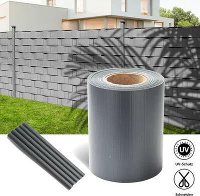 Obrázek produktu pro VINGO PVC stínící pásky balkonové stínící stěny dvojité ploty zahradní plot stínící stěny antracitové PVC stínící fólie pro dvojitý plot