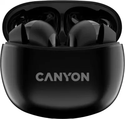 Image de Canyon TWS-5, casque intra-auriculaire Bluetooth sans fil, chargeur USB-C, station de charge en cassette, noir