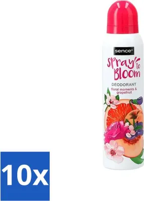 Obrázok produktu pre Sence - Kvetinový a grapefruitový dezodorant - svieži a ovocný - 150 ml - hodnotné balenie - 10 kusov
