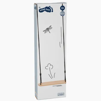 Produktbild von small foot Brettschaukel Holz Schwarz Black Line XL, 18x58x180 cm, 100 kg Traglast, längenverstellbar, witterungsbeständig, rutschfeste Sitzfläche, nachhaltig hergestellt, für die ganze Familie, drinnen & draußen, ab 3 Jahren, fördert Motorik
