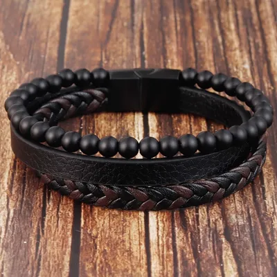 Produktbild von BR-17997 Herrenarmband Schwarz - Stilvoll &  KP17997