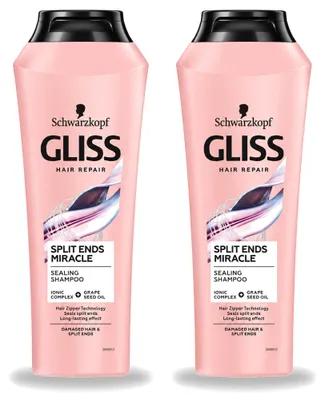 Obrázok produktu pre 2 balenia šampónu Schwarzkopf Gliss na poskodzované vlasy, ktorý pomáha regenerovať rozstrapkané vlasy - 250 ml - výhodná sada - 2 kusy