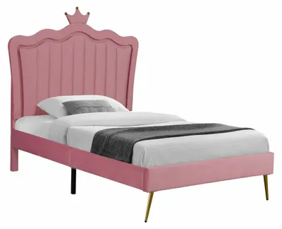 Obrázek produktu pro Kondela Jednolůžková postel s roštem Rania 90x200 - růžová (Velvet)